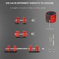 thumbnail image 2 of Resenkos 44-lb Adjustable Dumbbell Set, Converts to Barbell for Home Gym Strength Training - Red Wine, 2 of 7