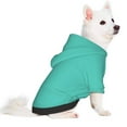 thumbnail image 2 of Goofa Teal Turquoise Pattern Small Dog Sweater Hoodies Pet Grey Hooded Soft Fleece Sweatshirts with Pocket Fall Winter Puppy Cat Sweaters Warm Clothes-X-Small, 2 of 8