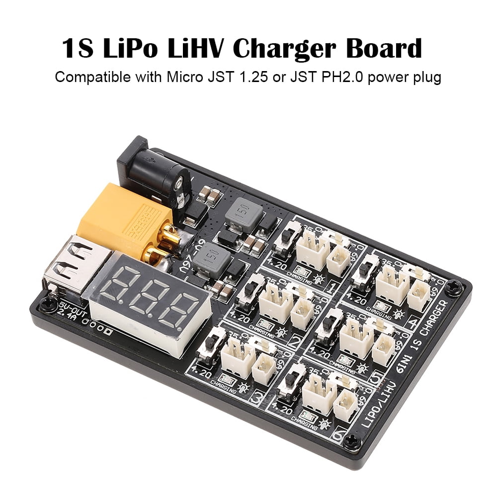 1S Balance Charging Board Micro JST 1.25 /& JST-PH XT60 Plug RC Drone Spare