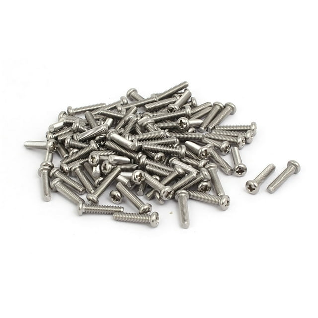 Unique Bargains M4 x 18mm 304 Phillips en Acier Inoxydable Tête Ronde Machine Vis Boulon 100pcs