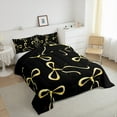 thumbnail image 3 of jejeloiu Cartoon Bow Tie Bedding Comforter Set,Kawaii Bowknot Print Twin Comforter Sets,Yellow Ribbon Bowtie Bedding Set For Girls Kids,Microfiber Bedroom Decor Reversible,2pcs, 3 of 8