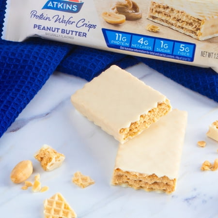 Atkins Protein Wafer Crisps, Peanut Butter, Keto Friendly, 30 Count