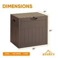 thumbnail image 3 of ZYJOYY 33 Gallon Resin Deck Box, Weatherproof Outdoor Storage Box for Patio, Garden, Pool, and Yard, Lockable Waterproof Bin for Tools, Cushions, and Accessories, Brown, 3 of 8