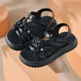 thumbnail image 5 of LIIPEE Girls Boys Sandals Summer Stylish Solid Color Open Toe Non- Butterfly Flat Shoes Girl Breathable Casual Outings Sandal,Black,2.5-3 Years, 5 of 6