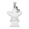 thumbnail image 3 of Finest Gold 14K White Gold Medium Girl with Bow on Left Engravable Charm, 3 of 3