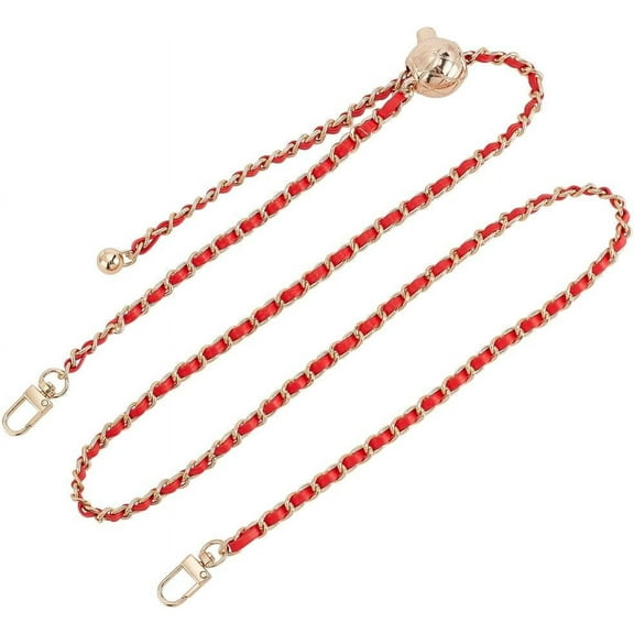 Adjustable Metal Bag Strap Purse Chain for Small Shoulder Crossbody Bag Handbag Straps Lightweight Fashion Classic Thin Purse Chain Straps for phone case 48 Inch Long Red Gold for Diy