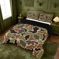 thumbnail image 2 of meiyoeat Retro Camo Print King Size Comforter Sets For Boys,Wild Animal Mallard Duck Comforters King Size For Kids, Brown Green,Black Reversible,3-Piece, 2 of 7