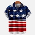 thumbnail image 1 of DPTALR Hommes Casual Col Rabattable Impression Manches Courtes Ont des Poches Cardigan Bouton Chemise Tops Blouse, 1 of 6