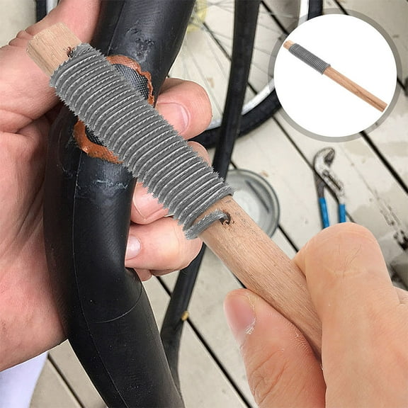 OFFIGAM 10-Piece Tire Repair Kit with Stainless Steel and Wood Tools for Bike Tire Maintenance and Puncture Fix