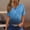 Light Blue, variant on Women's V-Neck Henley Short Sleeve Top - Casual Loose Fit Button Down Shirt with Pocket, Breathable for Daily Wear & Summer