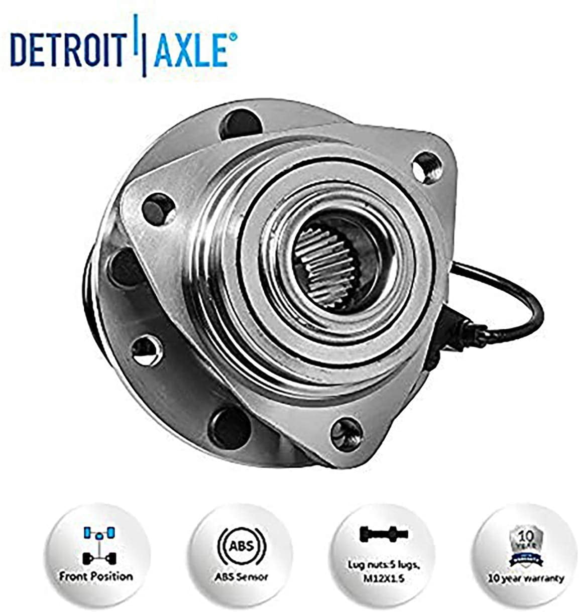 Detroit Axle - 4WD Front Wheel Bearing Hubs for Chevy S10 Blazer GMC Sonoma Jimmy Oldsmobile Bravada Isuzu Hombre Wheel Bearing and Hubs Assembly, Pair Hubs Replacement