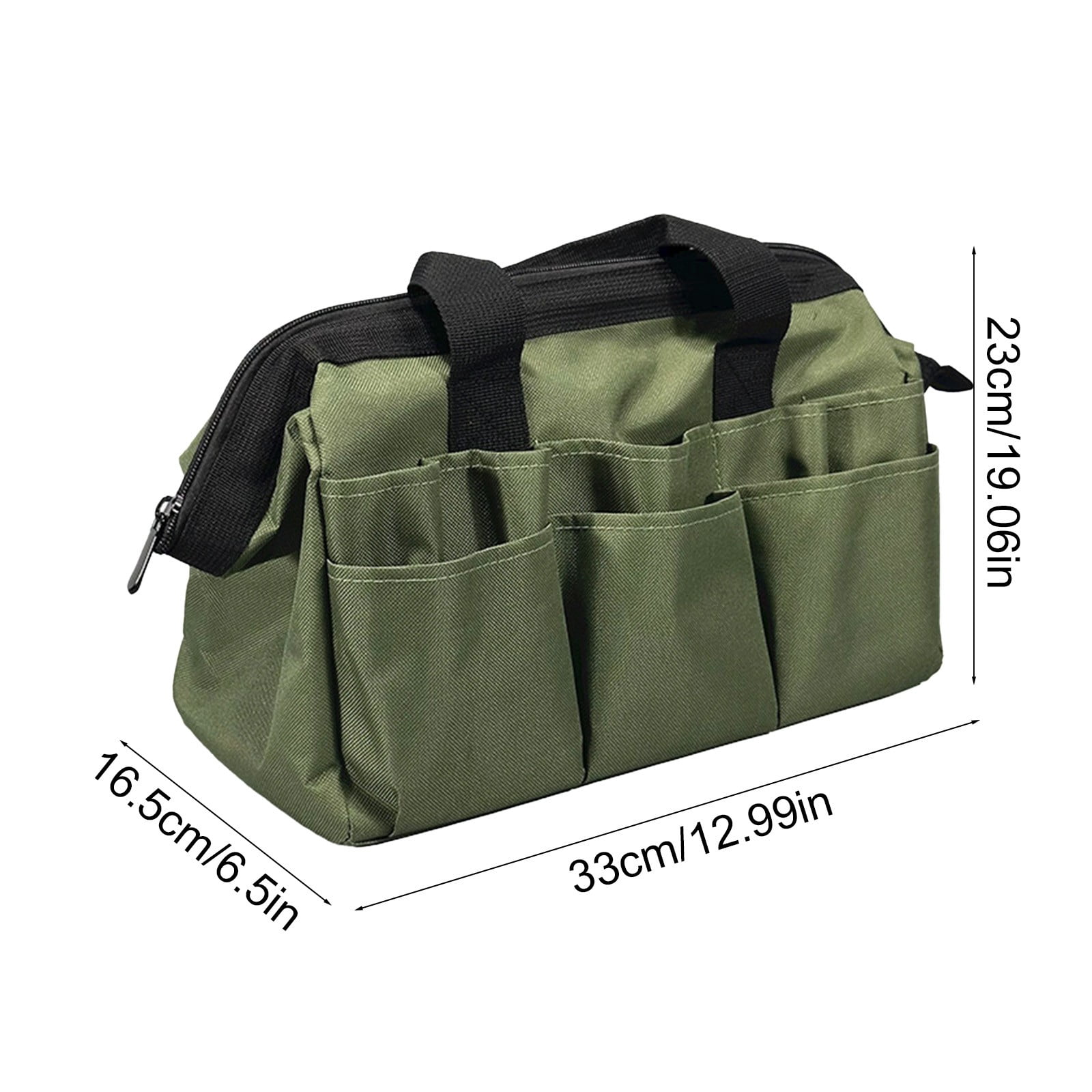 Multi Functional Folding Gardening Tool Storage Bag Handheld Organizer with Compartments, Heavy Duty Cloth Tote for Garden Tools Accessories