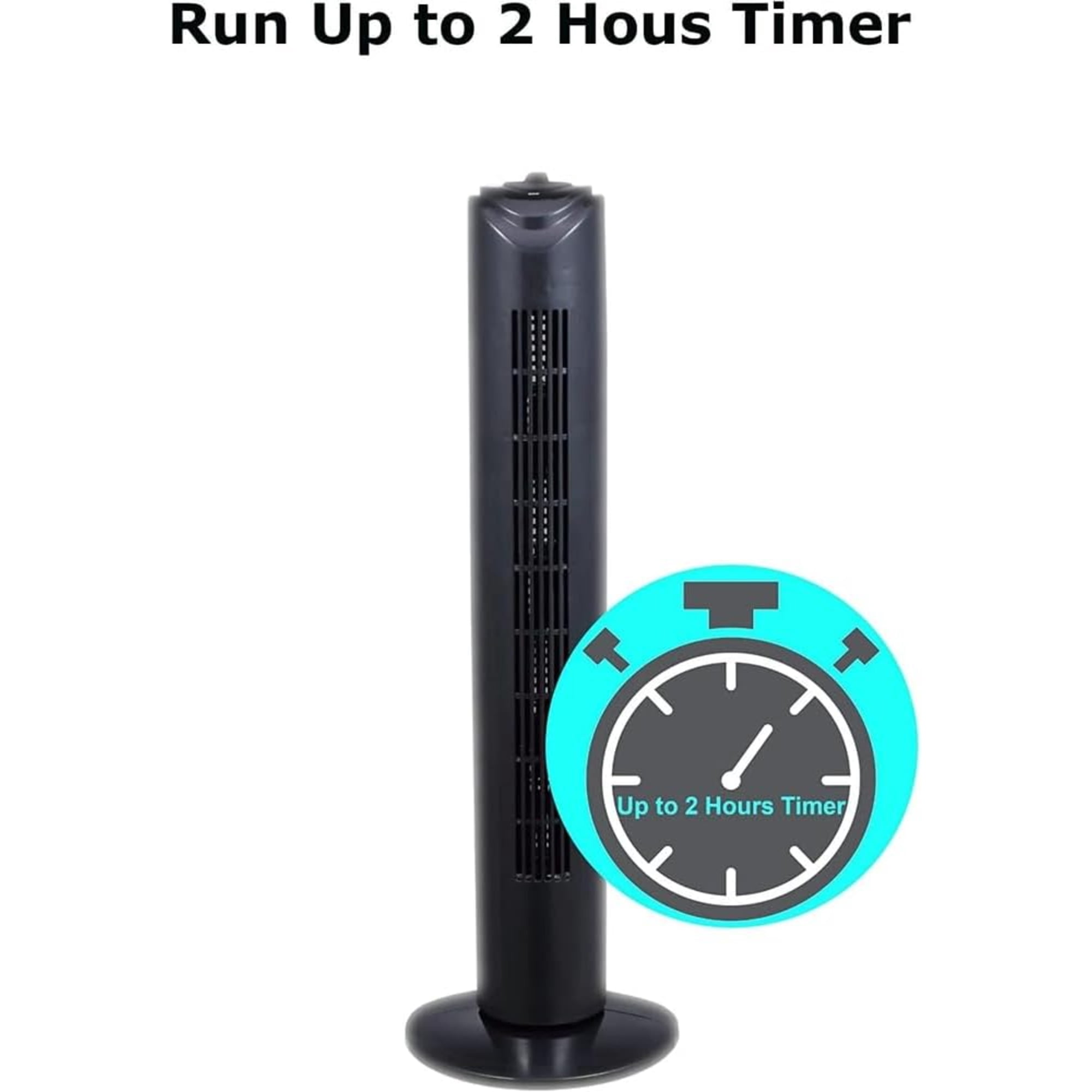 OPTIMUS F-8449BK 32 Inch 3-Speed Home Oscillating Tower Fan With Timer, Black