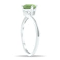 thumbnail image 3 of SZUL Women's Solitaire Green Amethyst Wave Ring in 10K White Gold, 3 of 5