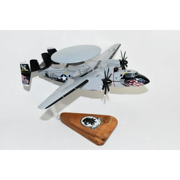 VAW-113 Black Eagles 2017 E-2C Model, Navy, 1/54 (18" Wingspan), Mahogany