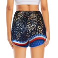 thumbnail image 4 of Uemuo Fireworks Pattern Women's Athletic Shorts High Waisted Running Shorts with Liner Pockets Gym Elastic Workout Shorts-XX-Large, 4 of 9