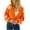 Orange, variant on Women Daisy Print Knit Sweaters Floral Cropped Cardigan Fall Winter Long Sleeve Open Front Casual Outerwear