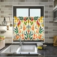 thumbnail image 4 of Yayeee Kitchen Curtains Tier Pair Light Filtering 27"x36" Rod Pocket Short Cafe Window Panel, Orange Leaves, 4 of 7