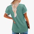 thumbnail image 4 of Pxiakgy Hauts Grande Taille pour Femmes Hauts d'Été Plissés Col Rond Manches Courtes Tuniques Blouses Vert Menthe + S, 4 of 7