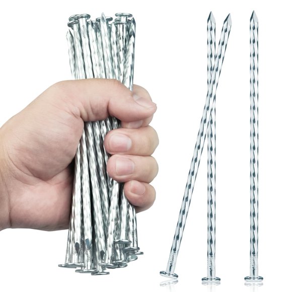 Estacas para jardinería EISENSP de 16 cm, espiral galvanizada, paquete de 150