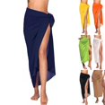 thumbnail image 4 of ALSLIAO Women Bikini Cover Up Swimwear Sheer Beach Wrap Skirt Sarong Pareo Dress Orange, 4 of 5