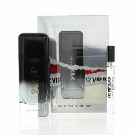 212 Vip Black Men 2 Piece Gift Set - 3.4 Oz Eau De Parfum Spray By Carolina Herrera
