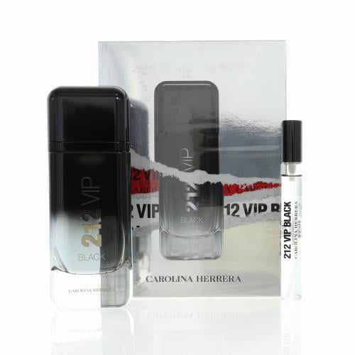 212 Vip Black Men 2 Piece Gift Set - 3.4 Oz Eau De Parfum Spray By Carolina Herrera