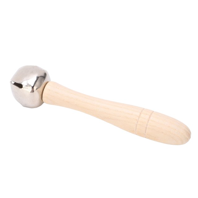 Jingle Stick Shaker, Classic Easy Grip Solid Wood Hand Jingle Bell Smooth Round Head for Developing Musical Talent