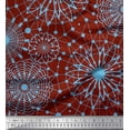 thumbnail image 1 of Soimoi Red Heavy Canvas Fabric Artistic Geometric Printed Fabric 1 Yard 58 Inch Wide, 1 of 3