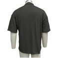 thumbnail image 6 of Afuyipoi Men's Waffle Knit Polo Shirts, Short Sleeve Button Down Collar Casual Shirt Top Dark Gray Size M, 6 of 10