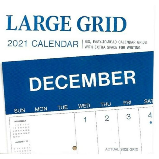 large grid wall calendar 2021