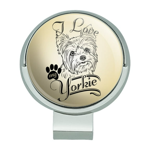 I Love My Yorkie Yorkshire Terrier Golf Hat Clip With Magnetic Ball Marker