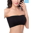 thumbnail image 1 of LELINTA Women's Strapless Bra Cropped Seamless  Bandeau Tube Top Bra Stretch Sport Bandeau Bras for Women Black 2Pack, 1 of 8