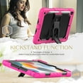 thumbnail image 5 of ELEHOLD for iPad 10.2 2021/2020/2019 Ragged Case, Soft Silicone Hard PC Shoulder Strap Built-Kickstand Anti-Drop Shockproof Heavy Duty Protective Cover Case,Rose, 5 of 9