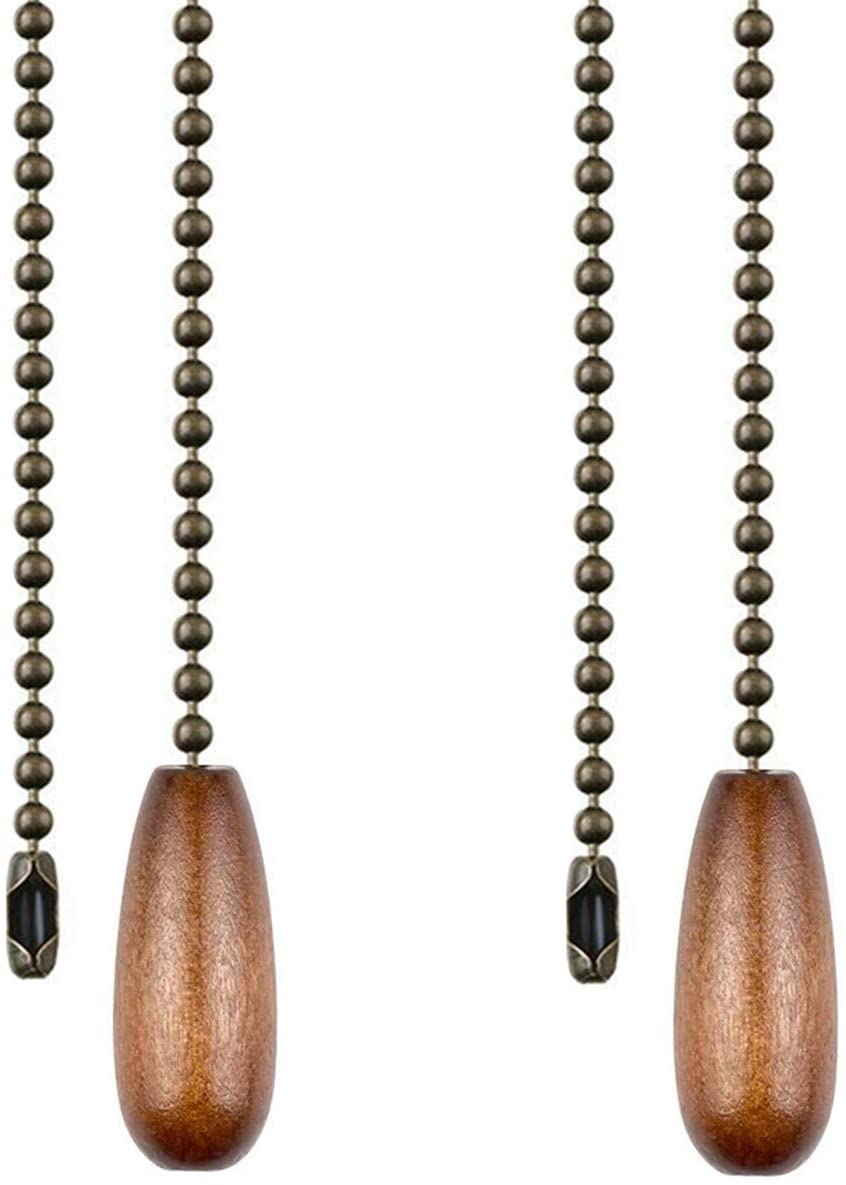 Qucyy Ceiling Fan Chain Pulls Walnut Wooden Pull Chain Extension Pull