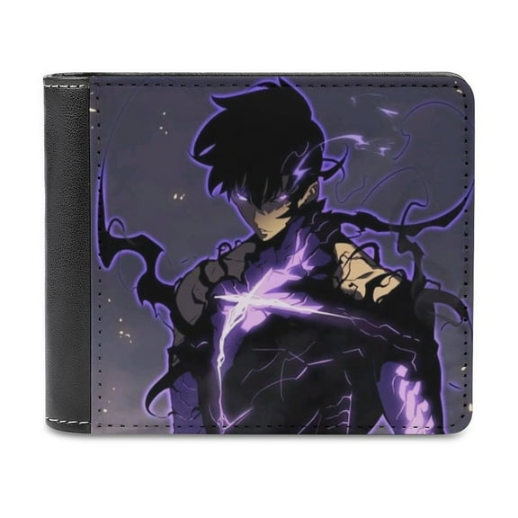 Solo Leveling Slim Bifold Wallet Purse Leather Wallets for Men Women Card Holder Wallets - Thin & Stylish