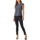 thumbnail image 2 of INSPIRAR CHIC Blusas de Verano Casual de Mujer con Mangas Cortas en Patrón de Tweed Marled S Azul Negro, 2 of 6