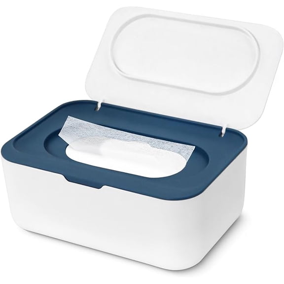 Dryer Sheet Holder, Laundry Dryer Sheet Container With Lid Dryer Sheet Dispenser Organizer Basket, Fabric Softener Storage Box for Laundry Room Washer (Blue)