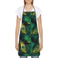thumbnail image 2 of Zufioo Peacock Feathers2 Print Tie-up Apron, Unisex Kitchen Apron - Oil-proof, Stain-proof and Waterproof, Suitable for Restaurants and Service Industries-One Size, 2 of 9