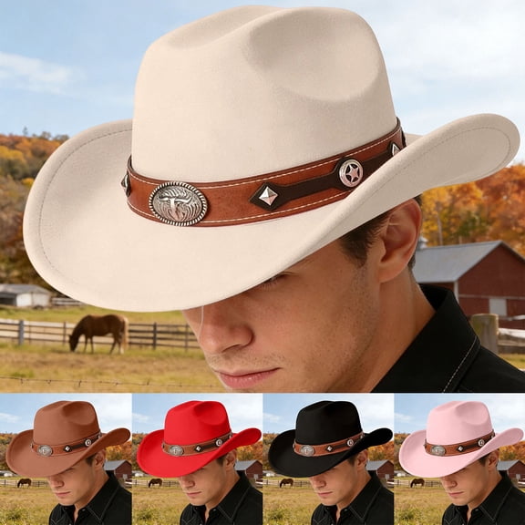 Felt Cowboy Cattleman Wide Brim Shapeable Western Hat for Men Women Rodeo Party