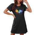 thumbnail image 4 of HomeGardon Women's Sleepwear Nightgowns for Women,Fashion Print Medium Length Dress Oversized Short Nightgown Fashion Chest Print Short Sleeve Nightdress,S-XXL, 4 of 5