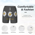 thumbnail image 6 of Picia Keep Life Simple Daisy Flower pattern Mens Swim Trunks with Compression Liner Stretch Beach Shorts Quick Dry with Zipper Pockets No-Chafing Board Shorts-Small, 6 of 9