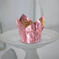 thumbnail image 5 of Moldes para Magdalenas de Papel de Aluminio Unique Bargains en Forma de Tulipán 100 Unidades Tono Dorado Rosa, 5 of 5