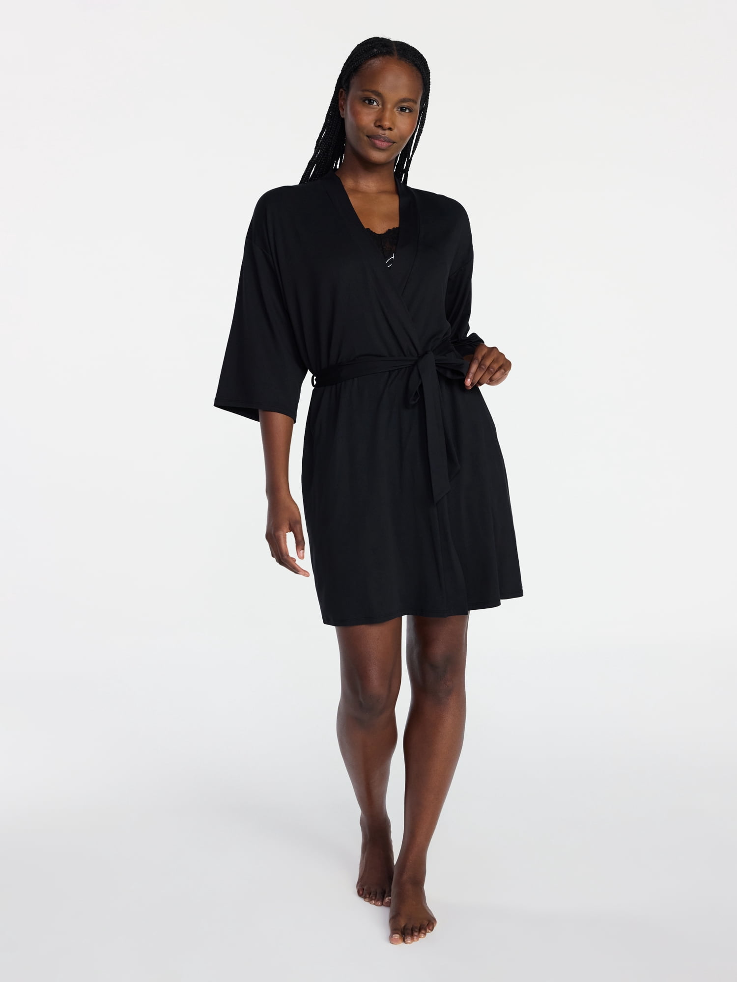 Joyspun Women’s Dreamy Soft Collection Knit Robe, Sizes S/M-2X/3X