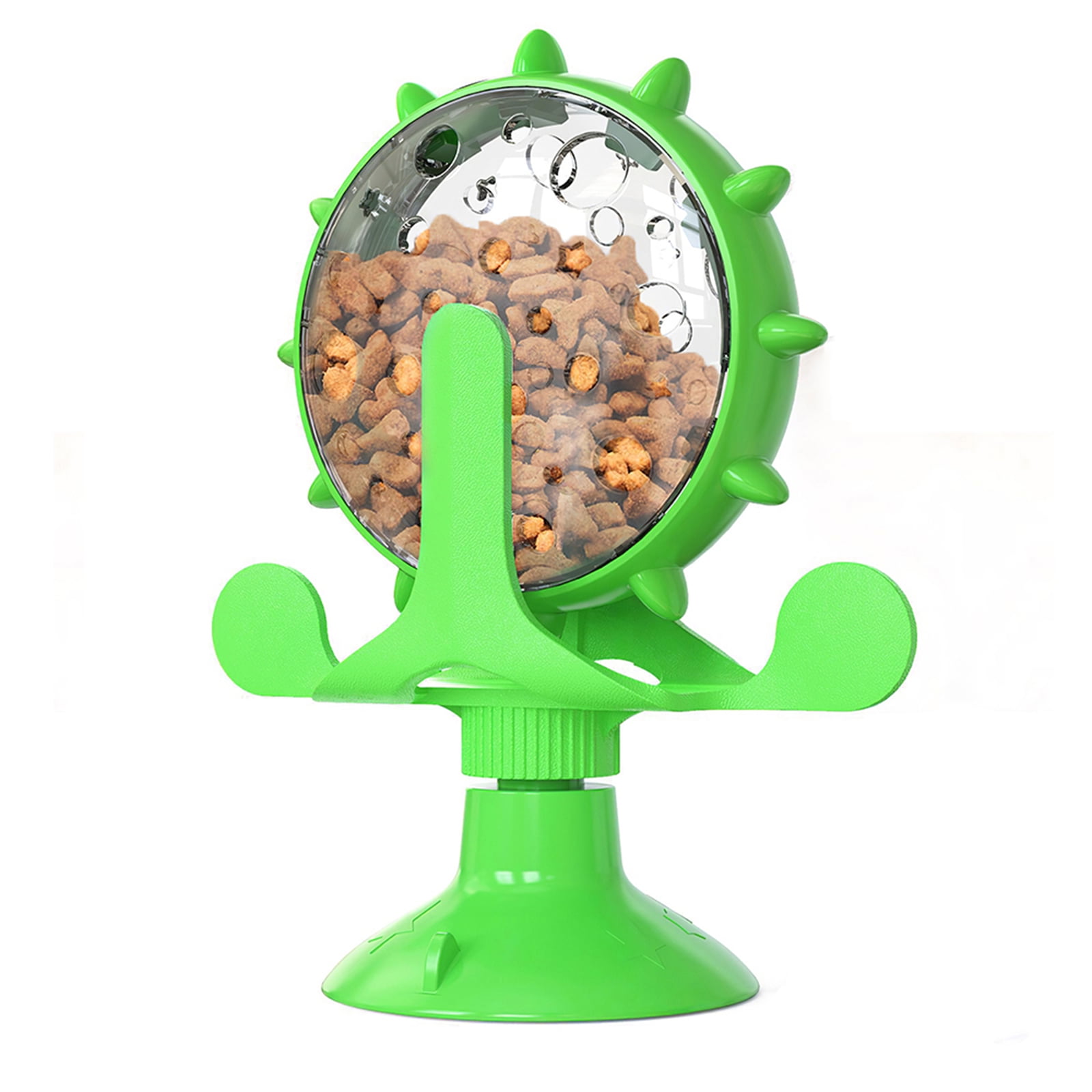 Interactive Cat Food Treats Dispenser Toy for Indoor Cats, 360° Rotating  Windmill Suction Cup Toys for Small Pet, Puzzle Original Slow Dog Feeder
