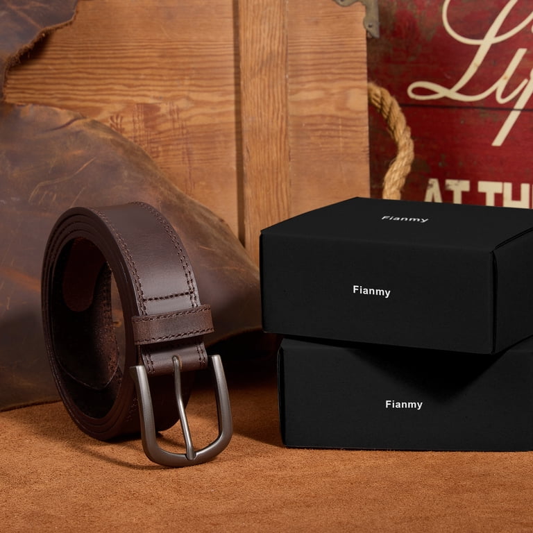 FIANMY Men's Full Grain Leather Belt, Handmade Casual photo 2
