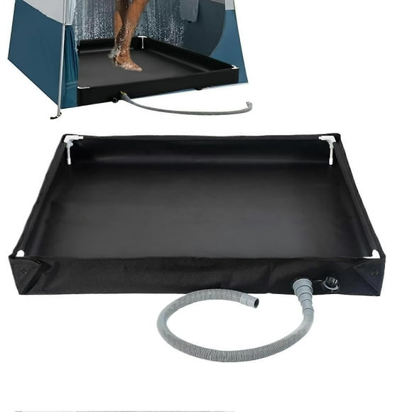 Foldable Shower Tray Portable Shower Base, Outdoor Shower Accessories Standing Tub with Drain for Camping Road Trip Tent Hiking