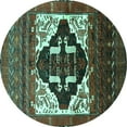 thumbnail image 1 of Ahgly Company Indoor Round Persian Turquoise Blue Traditional Area Rugs, 8' Round, 1 of 4