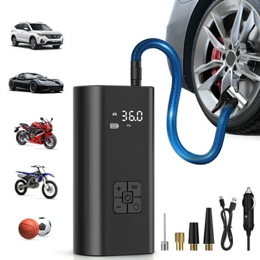 Tire Inflator Portable Air Compressor, 12000mAh&150PSI Cordless Electric Air Pump with Digital Pressure Gauge, Power Bank & Emergency LED Light, Rechargeable Tire Pump for Car Motorcycle Bicycle Ball