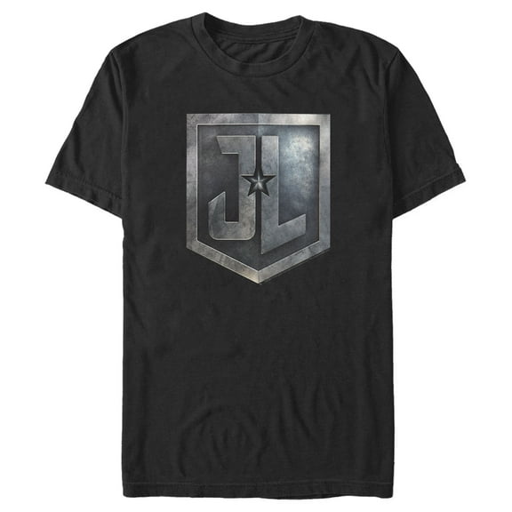 Men's Zack Snyder Justice League Stone Shield Logo Graphic Tee Black 2X Large